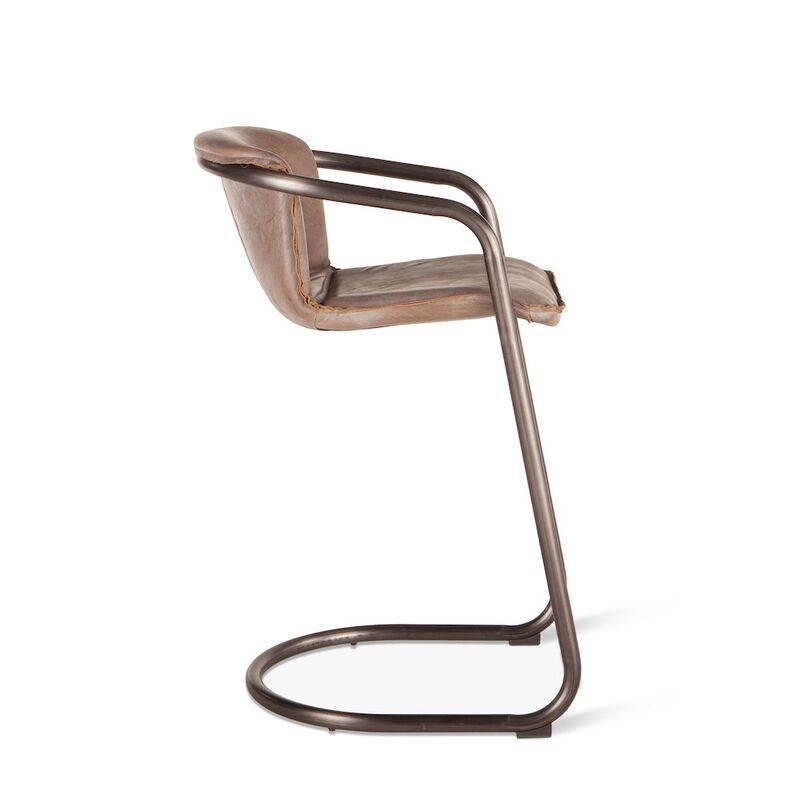 World Interiors Chiavari Bar Chairs in Jet Brown Leather and Steel