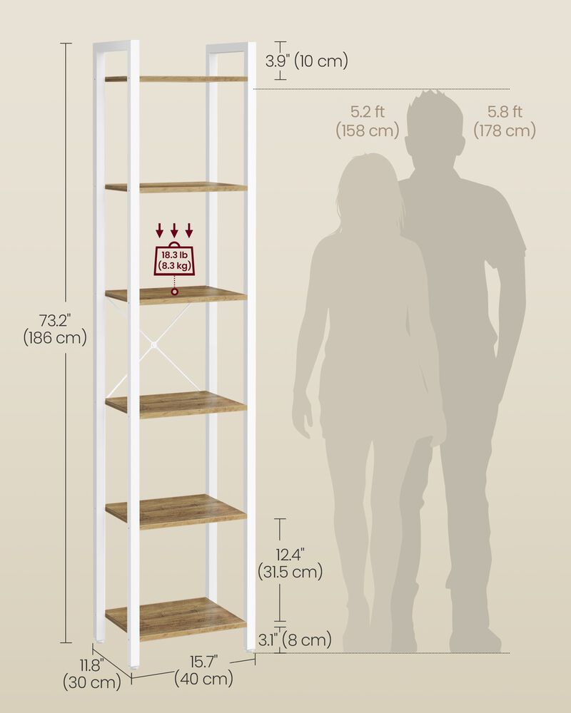 6 Tier Bookcase Storage Shelf Organizer for Home and Office image number 2