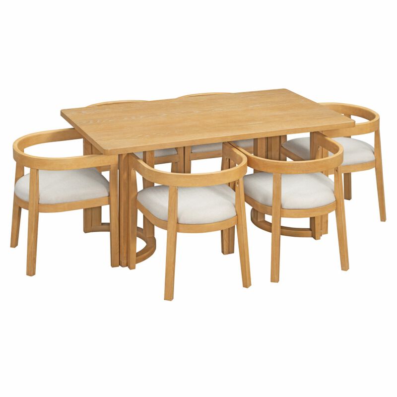 Curquu 7‑Piece Modern Farmhouse Dining Set image number 0