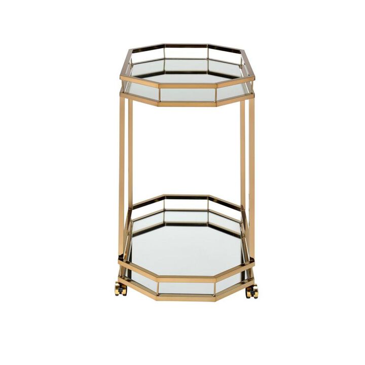 Lacole Serving Cart, Champagne & Mirror