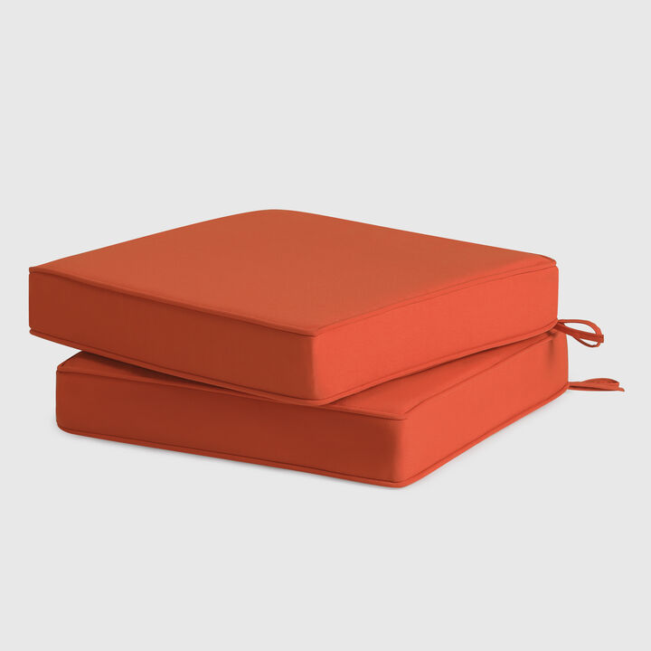 WestinTrends Outdoor Patio Furniture Seat Chair Square Cushions Set of 2, 20" x 19"