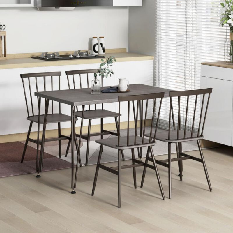 5-Piece Dining Table Set for 4 with 360&deg; Swivel Feet for Small Place