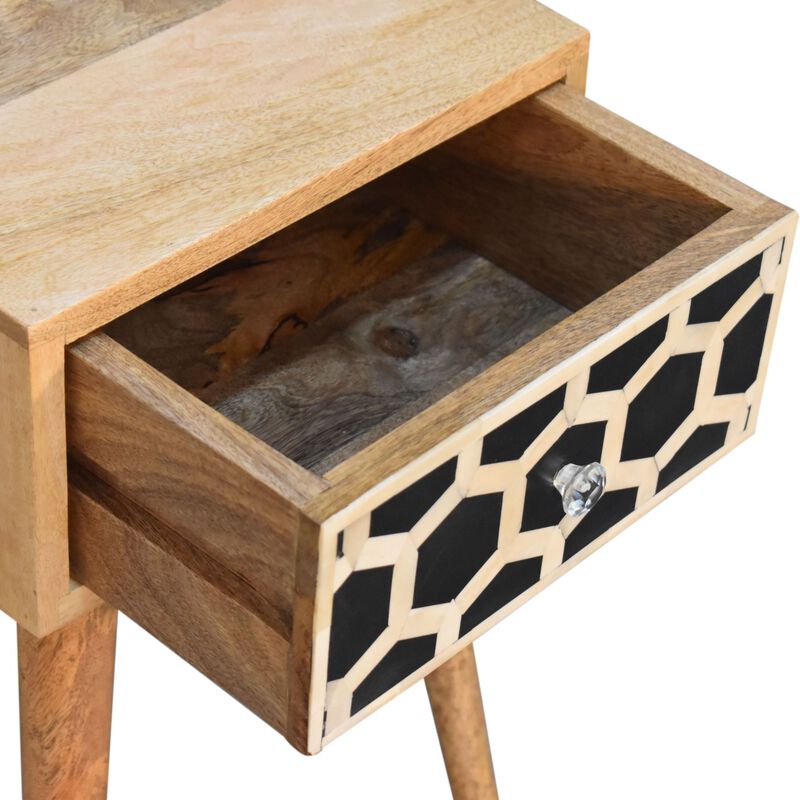 Mini  1 Drawer Bone Inlay NightStand