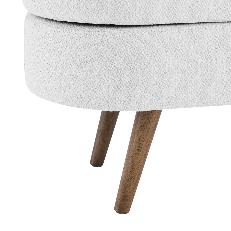 Whisen Oval Storage Ottoman, Storage Bench with Rubber Wood Legs image number 8