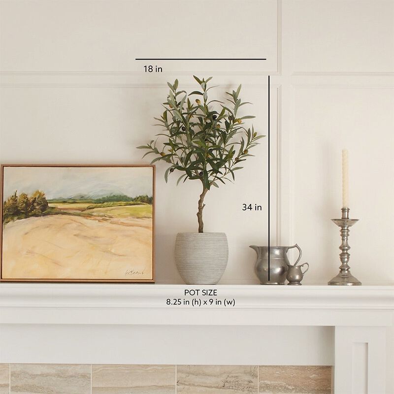 Artificial Olive Topiary Tree with Mediterranean Pot image number 9