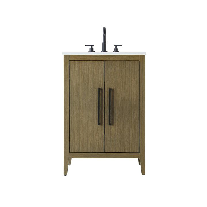 Elegant Kitchen and Bath 24 Inch Single Bathroom Vanity In Chestnut Brown