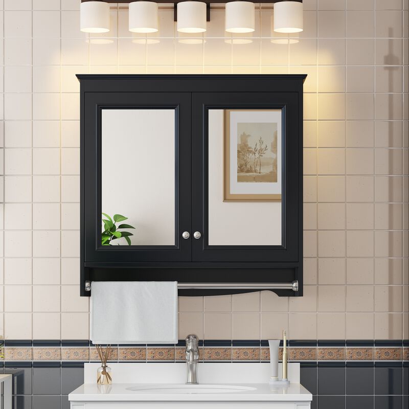 ELEMENT ACE 3-in-1 Wall Mounted Bathroom Mirror Medicine Cabinet with Adjustable Shelves, Soft Close Doors, Hidden Storage and High-Definition Mirror for Vanity image number 9