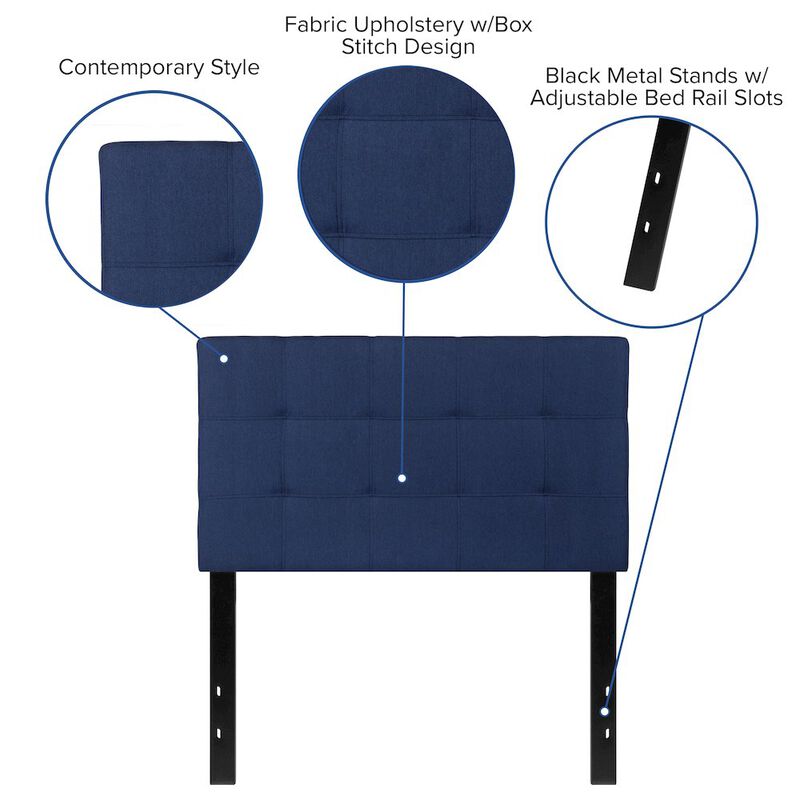 Flash Furniture Tufted Upholstered Twin Size Headboard in Navy Fabric image number 2