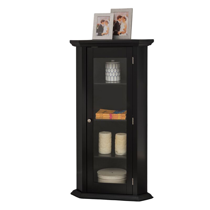 Kings Brand Furniture Cambridge Corner Curio Storage Cabinet image number 4