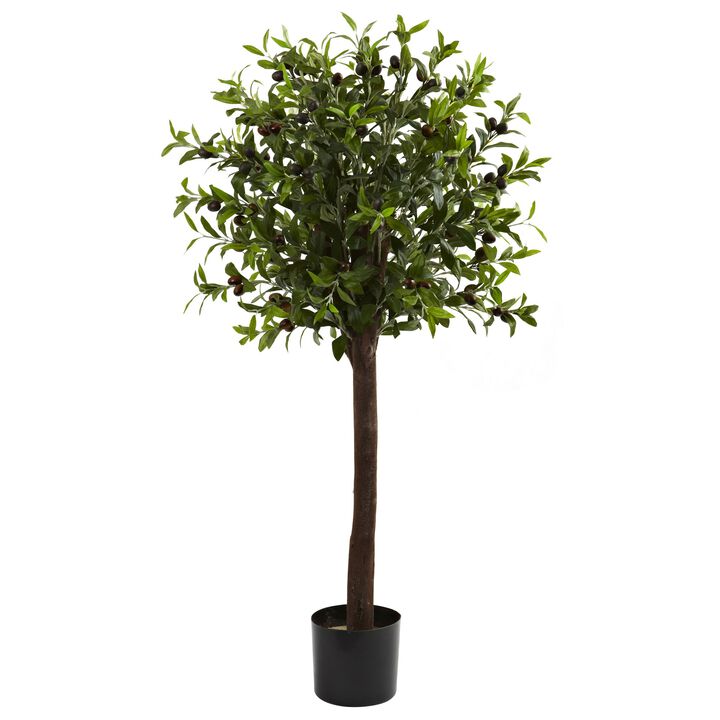 HomPlanti 4 Feet Olive Topiary Silk Tree