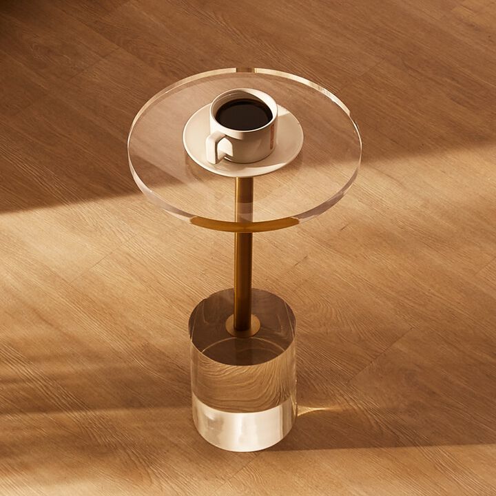 Transparent Acrylic Round Side Table for Bedroom Living Room