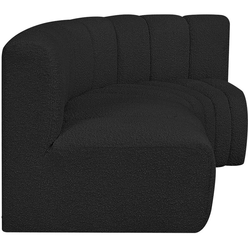 Meridian Furniture Arc Black Boucle Fabric Modular Sofa