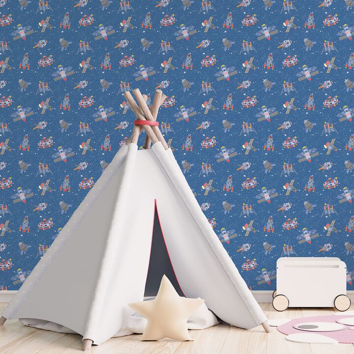 Tiny Tots 2 Spaceships Blue Wallpaper G78411