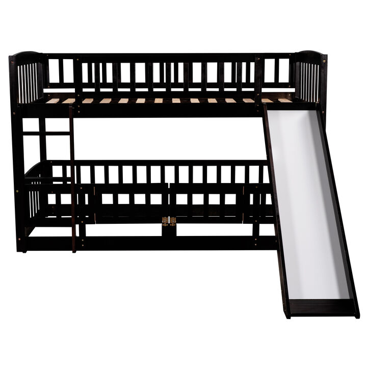Merax Bunk Bed with Fence and Ladder for Kids Teens