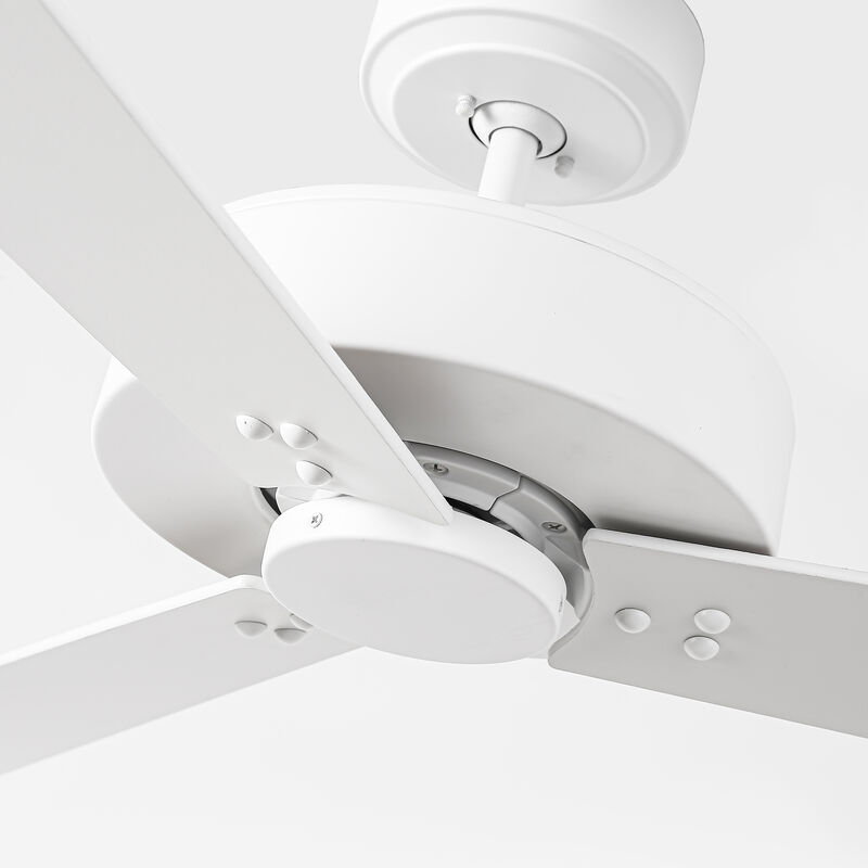52 in. Satin White Reversible 3-Blade Ceiling Fan with Wall Control without Light