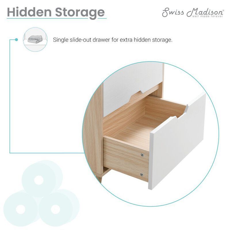 Brusque 24" Freestanding Bathroom Vanity in Natural Oak with Sink Top image number 4