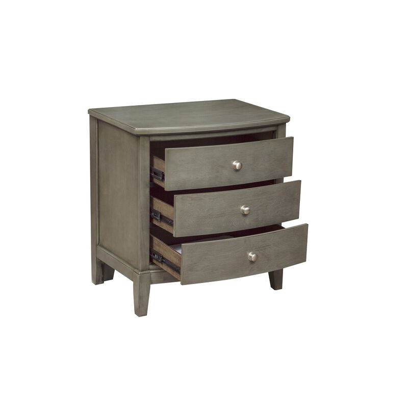 Streamdale Gray Birch Nightstand with 3 Drawers