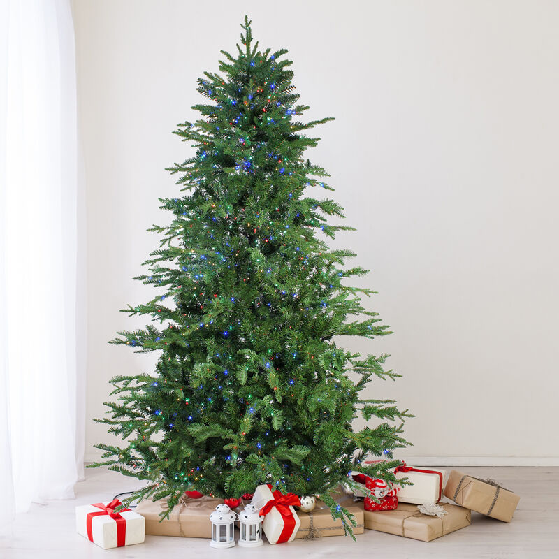 7.5' Pre-Lit Medium Ashland Sitka Spruce Artificial Christmas Tree - Multicolor LED Lights image number 2