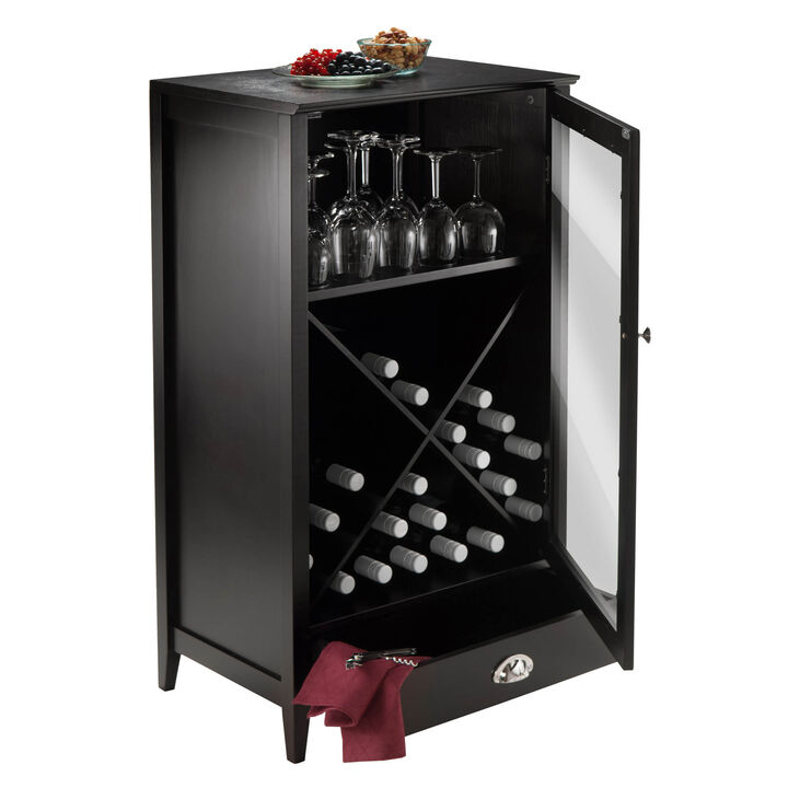 Bordeaux X-Panel Wine Cabinet, Espreso