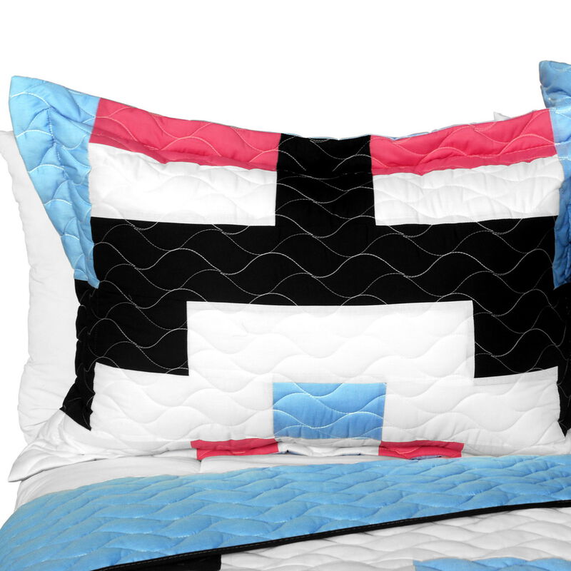 Queen Size 3 Piece Patchwork Quilt Set Wonderland Soft Bedspread Set image number 4