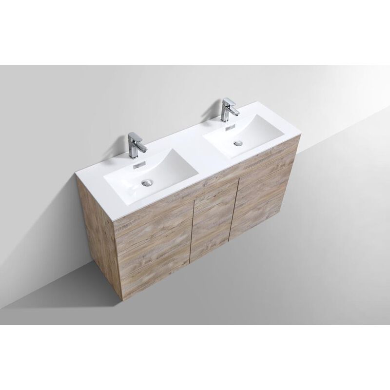 Kubebath Milano 60Double Sink Nature Wood Modern Bathroom Vanity