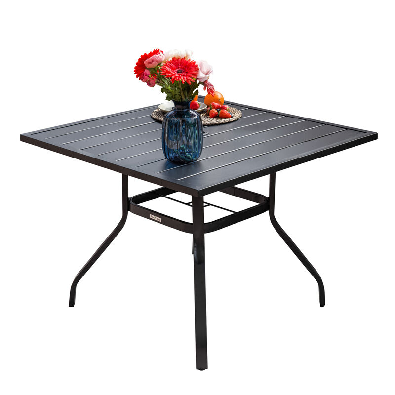 Sour Citrus Outdoor Patio Dining Table with Umbrella Hole