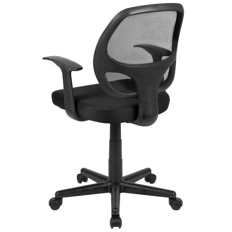 Flash Fundamentals Mid-Back Black Mesh Swivel Ergonomic Task Office Chair with Arms image number 7