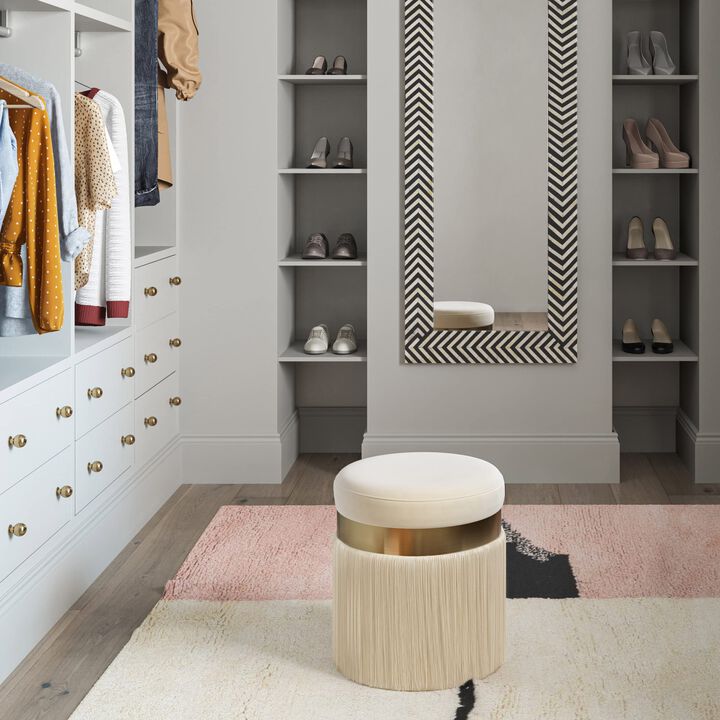 Tov Furniture Melody - Otomana con borlas (crema)