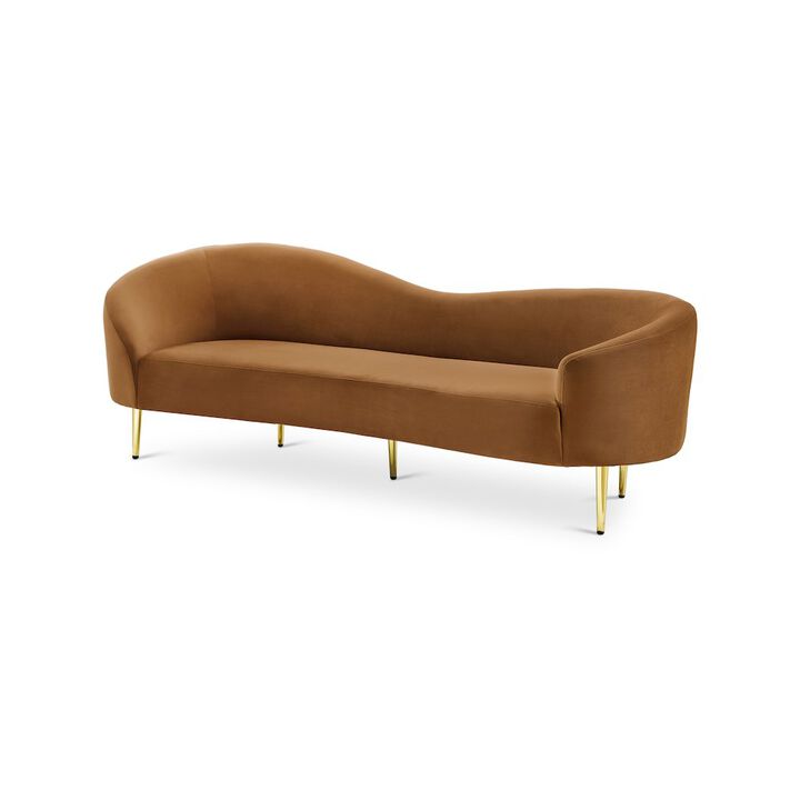 Meridian Furniture Ritz Saddle Velvet Sofa