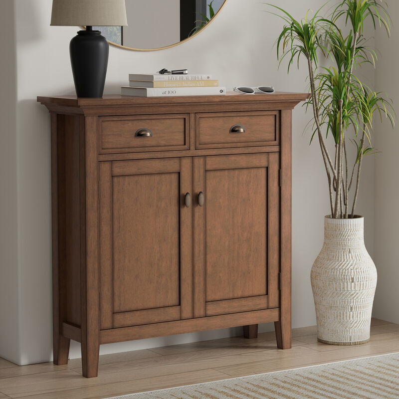 Redmond SOLID WOOD 36 inch Wide Transitional  Entryway Storage Cabinet in Rustic Natural Aged Brown image number 1