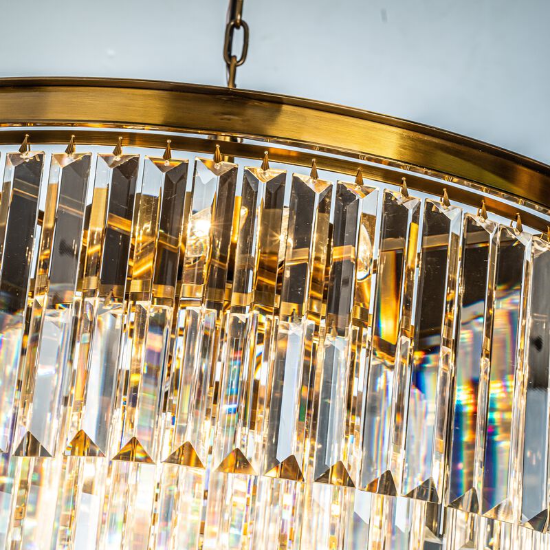 Modern 4-Tier Round Crystal Fringe Chandelier image number 4