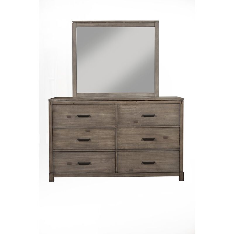 Alpine Furniture Sydney 6 Drawer Dresser, Weathered Grey