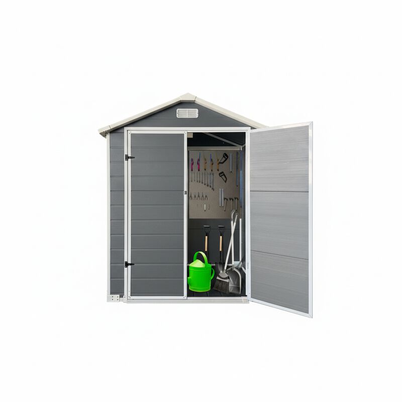 WOW PIONEER Spacious Weather-Resistant Outdoor Storage Shed with Lockable Doors, Built-In Floor, Ventilation Ports and Side Windows image number 0