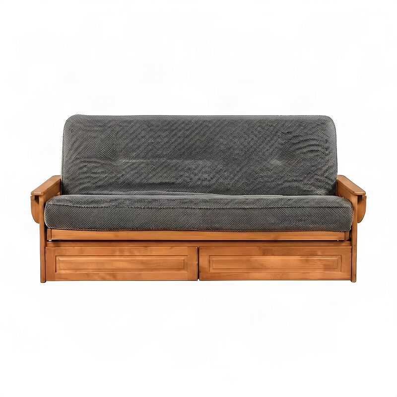 Phoenix Frame in Butternut Finish includes Marmont Thunder Mattress and Storage Drawers image number 3
