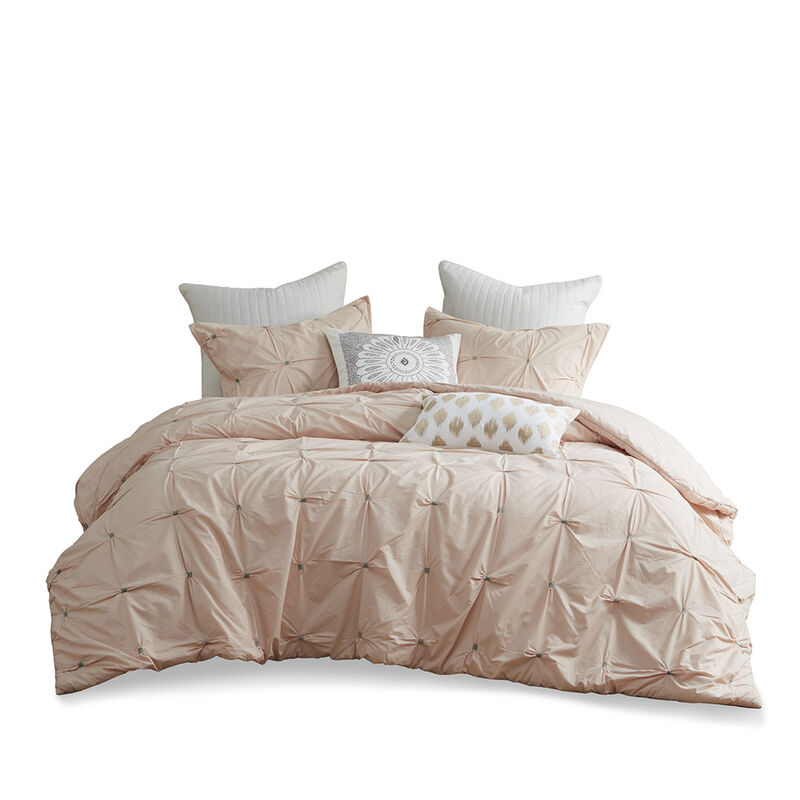 Gracie Mills Velez 3-Piece Modern Tufted-Inspired Cotton Comforter Set