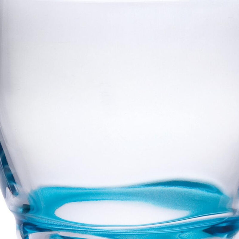 HomeRoots Set of Four Clear and Blue Swirl Acrylic Stemmed All Purpose Wine Glass image number 2