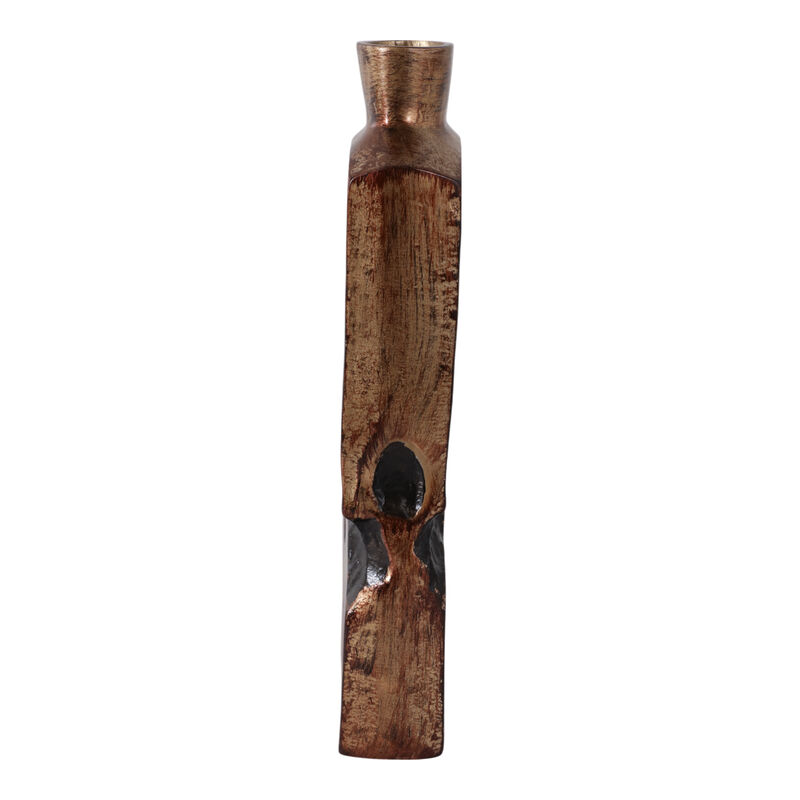 16x6" Carved Middle Metal Vase image number 2