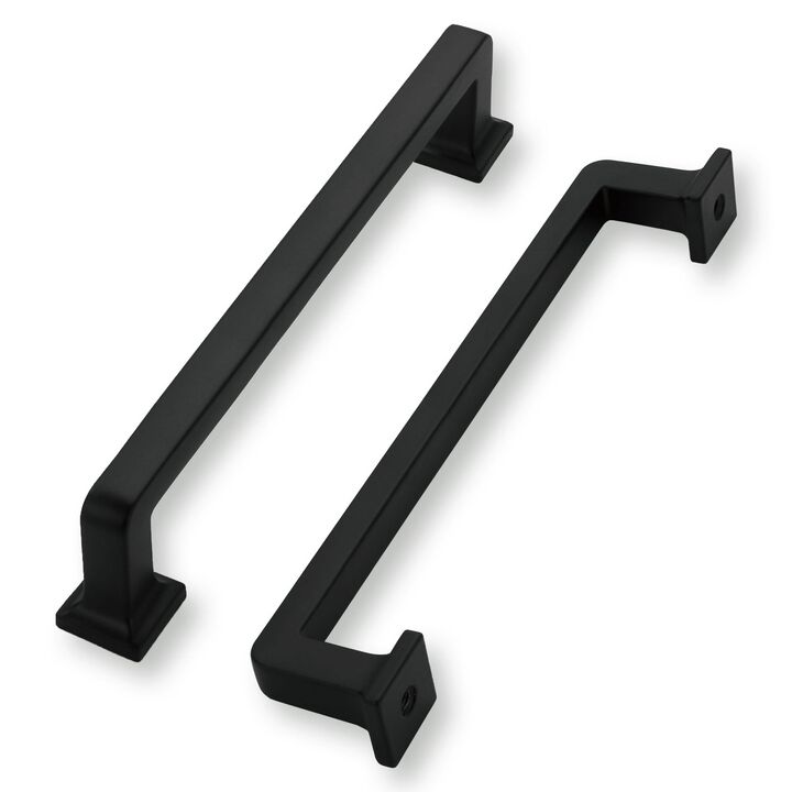 khtumeware 10 Pack Matte Black Cabinet Pulls, 6.3"" Hole Centers, 7"" Length, 0.67"" Width, 1.14"" Projection, Perfect for Cabin