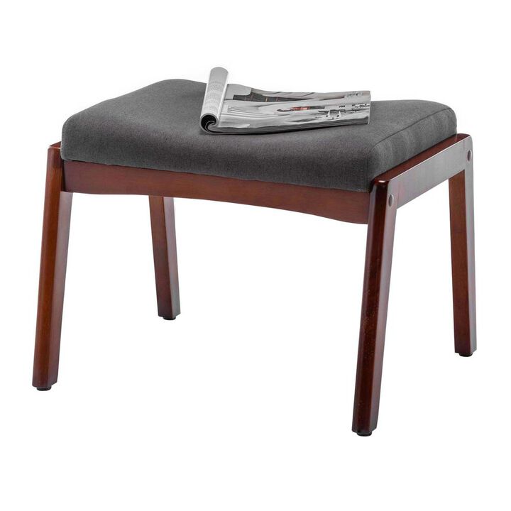 Convenience Concepts Designs4Comfort Natalie Accent Ottoman Stool Dark Gray