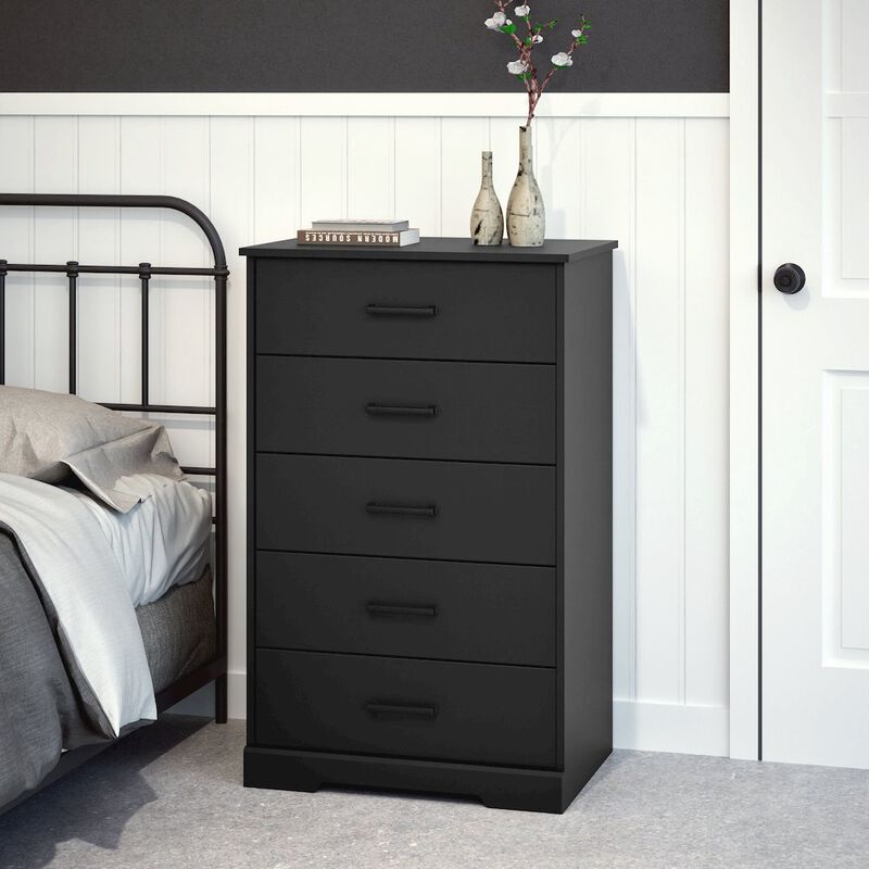 Prepac Rustic Ridge Black 5 Drawer 18.5D x 27.5W x 43.5H Dresser