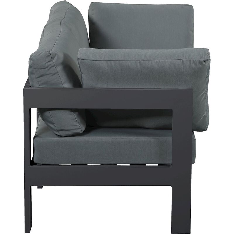 Meridian Furniture Nizuc Grey Water Resistant Fabric Outdoor Patio Modular Sofa
