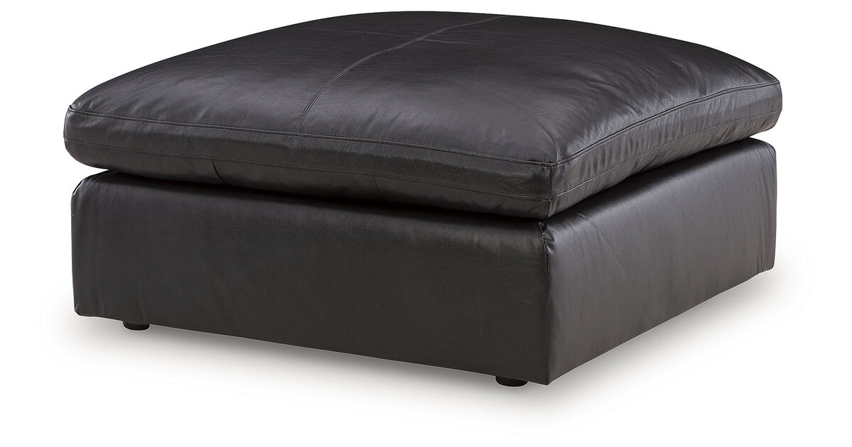 Emilia Oversized Leather Accent Ottoman