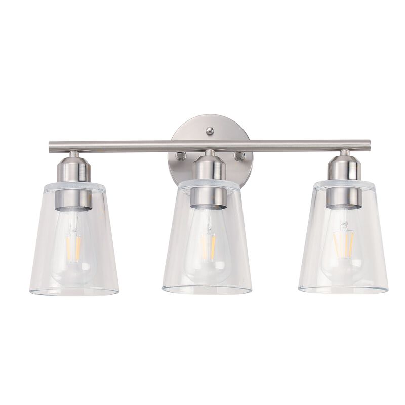 Vanity Light with Tapered Clear Glass Shade and For Hallway or Bathroom image number 2