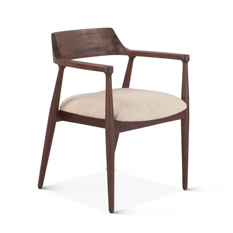 World Interiors Oxford Upholstered Dining Chair with Walnut Finish