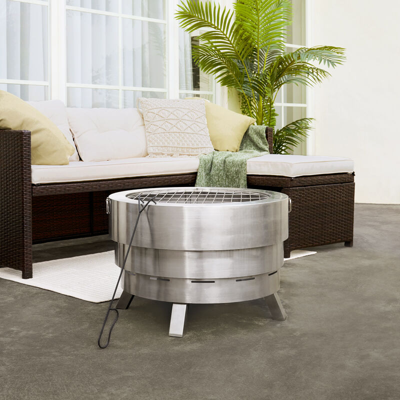 Felix 25" Collapsible Stainless Steel Wood Burning Fire Pit image number 7