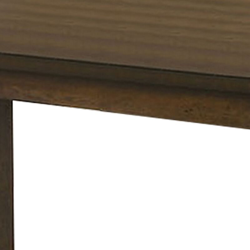 Rectangular Wooden Top Counter Height Table with Saber Legs, Brown-Benzara