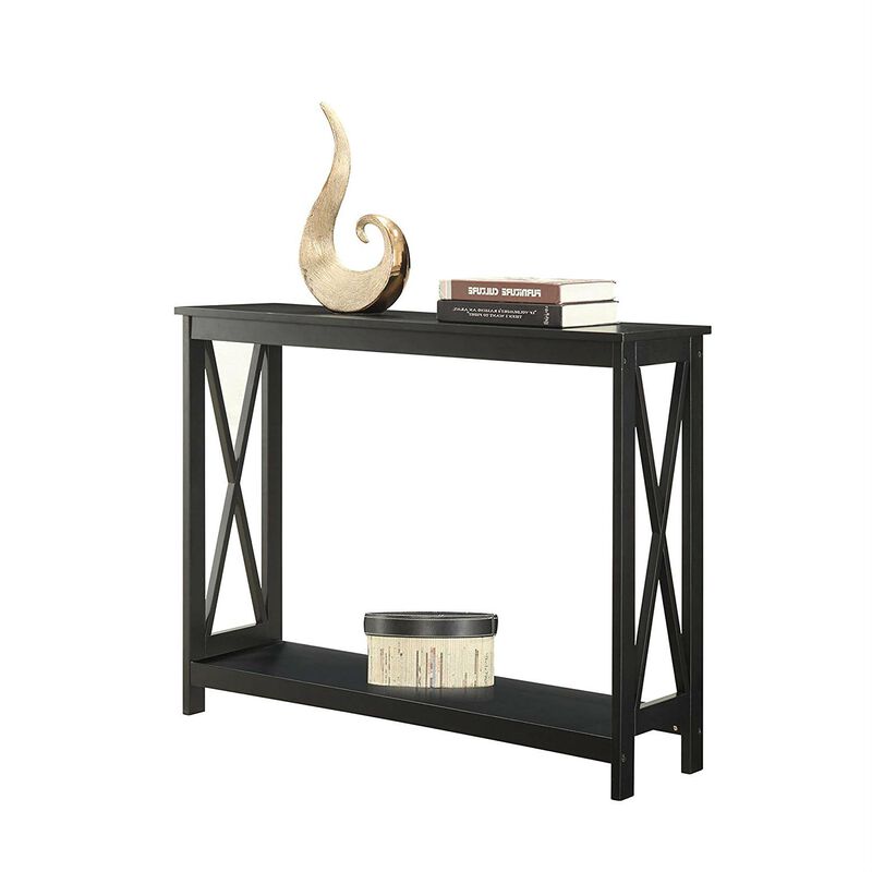 Hivvago Wood Console Sofa Table with Bottom Storage Shelf