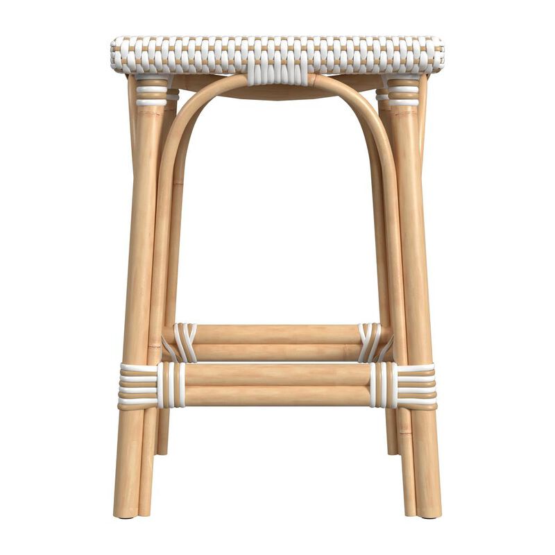Butler Specialty Riviera Rattan Square 24H Counter Stool, Tan
