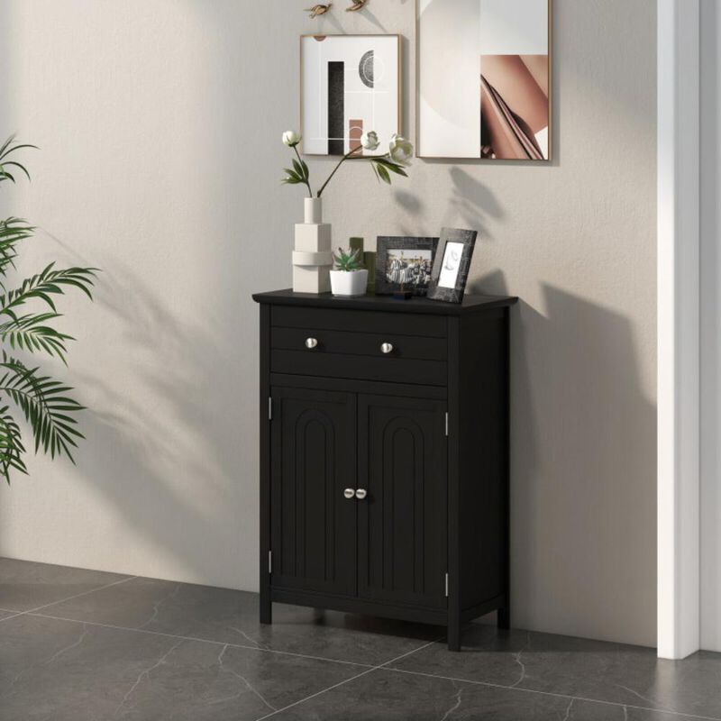 Hivvago Wooden Bathroom Floor Cabinet with Drawer and Adjustable Shelf