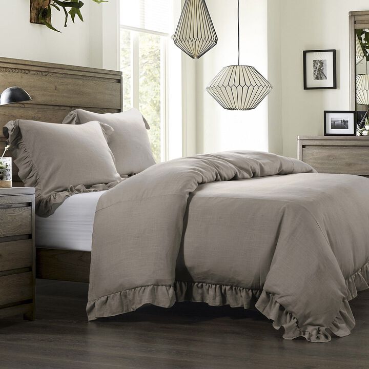 Lily Taupe Queen Comforter Set